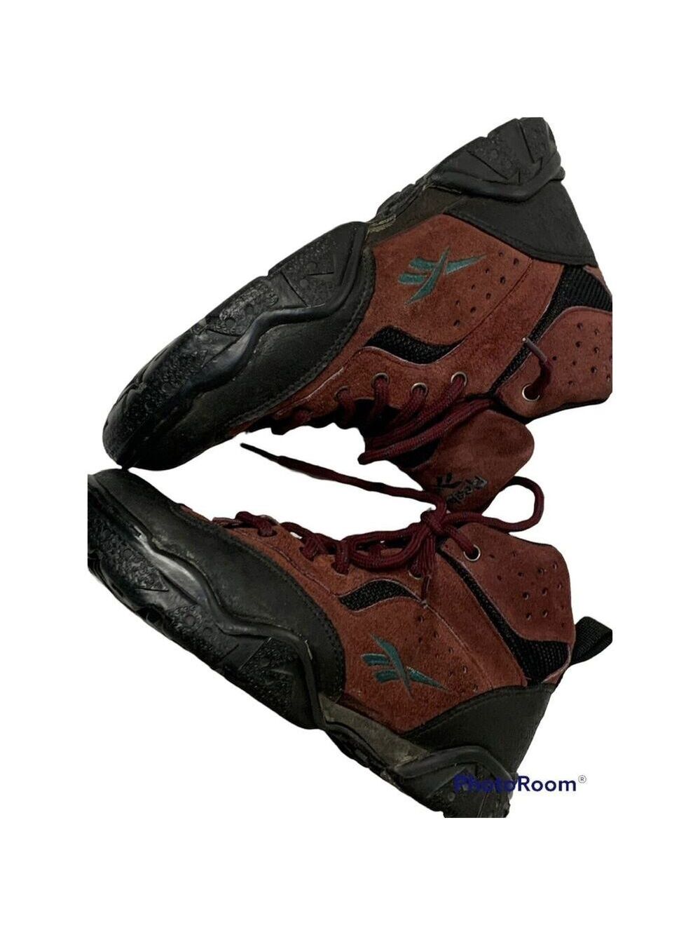 Reebok Hiking Boots Maroon Suede Leather Lace Up all terrain 7.5 Ladies